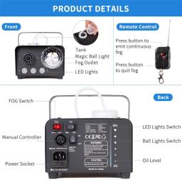 Máquina De Fumaça De Disco Colorido, Fogger Ejector, DJ, Natal, Festa De Casamento, Efeitos De Luz De Palco, Máquina De Nevoeiro, 500W, Remoto, Dropship - Image 4