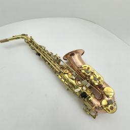 Saxofone Tenor Flat com Case, Bronze Fósforo, Laca Dourada, Instrumento Musical, Tocando, Alta Qualidade - Image 1