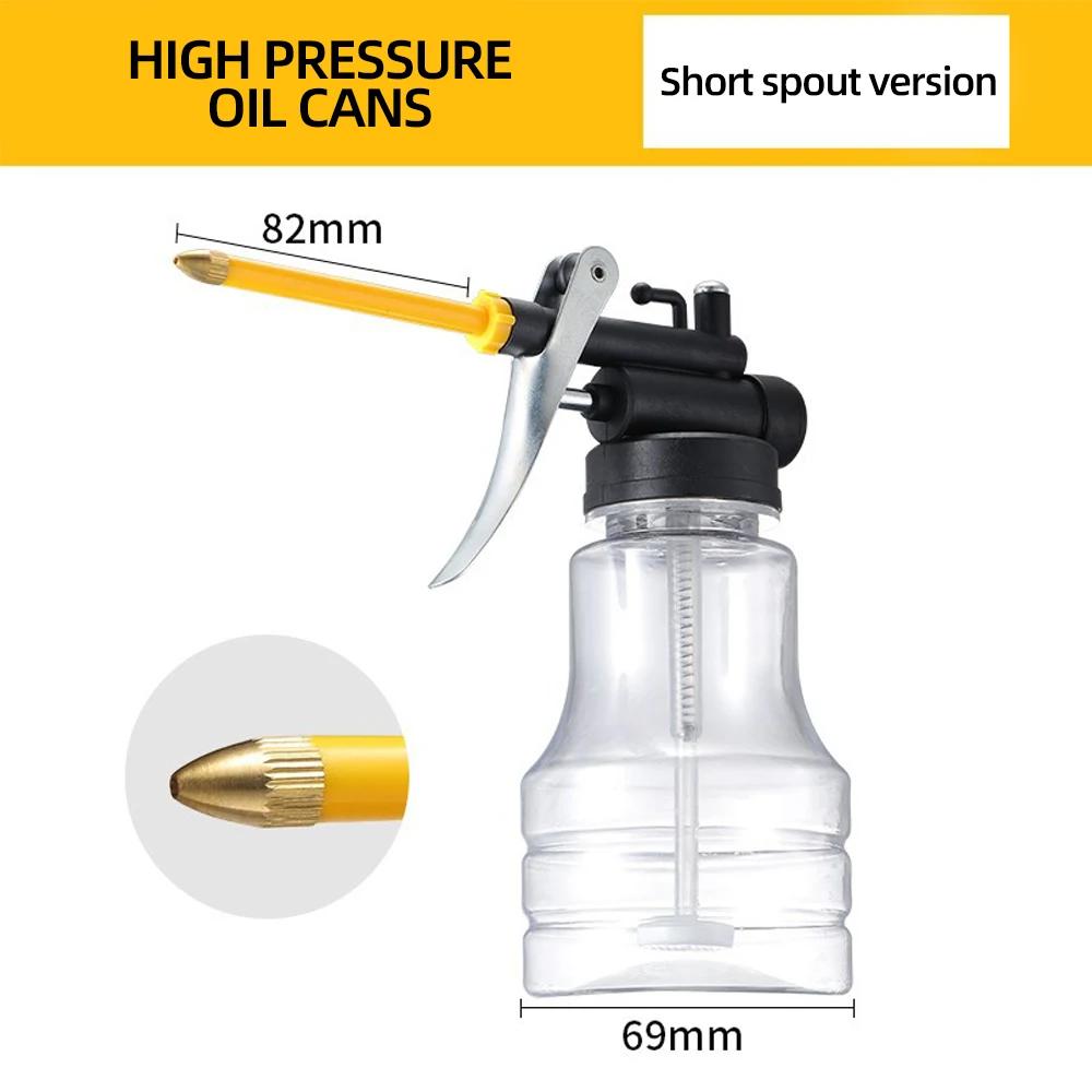 Óleo de lubrificação da bomba de alta pressão transparente do equipamento das armas da graxa do lubrificador de 250ml pode o potenciômetro de óleo plástico da máquina mangueira estendida - Image 1