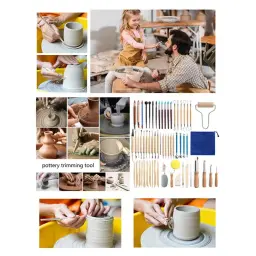 Pottery Clay Sculpting Tools Kit Argilas de cera cerâmica Ferramentas de escultura para artesanato, conjunto de ferramentas de modelagem 11 a 99 peças por conjunto - Image 5