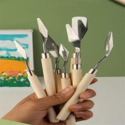 1 pçs facas de pintura a óleo de aço inoxidável artista artesanato espátula paleta faca mistura raspador ferramentas arte pintura suprimentos - Image 2