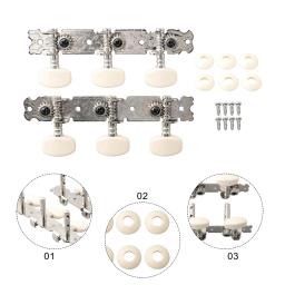 Cabeças de afinação de guitarra acústica/folk, 6 peças, cabeças de máquina, parte cromada 3r + 3l, prata, prático, acessórios de afinação de guitarra - Image 4