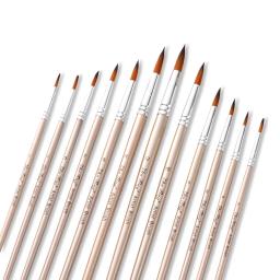 Round Pointed Tip Pincéis Set for Art Drawing, Artist Acrílico, Aquarelle, Guache, Aquarela, Pintura a óleo, 12pcs - Image 3