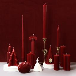 Vela retro artesanal da aromaterapia para a decoração home, vermelho do vinho europeu, ornamento alienígena do casamento, projeto romântico, original - Image 1