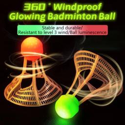 Glow-In-The-Dark Windproof Badminton Peteca Bola, Resistência ao vento, Acessórios de Treinamento, Noite, Outdoor Suprimentos Esporte, 1Pc - Image 3