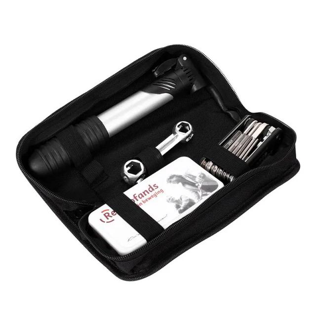 Kit Portátil de Ferramentas para Reparo de Bicicleta com Bomba, Remendo e Chaves - Conjunto Completo para Ciclistas com Saco de Armazenamento.