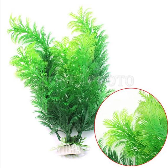 Decoração Subaquática Realista para Aquário: Planta Artificial Verde de 30cm, Flor Submersível e Ornamento de Grama