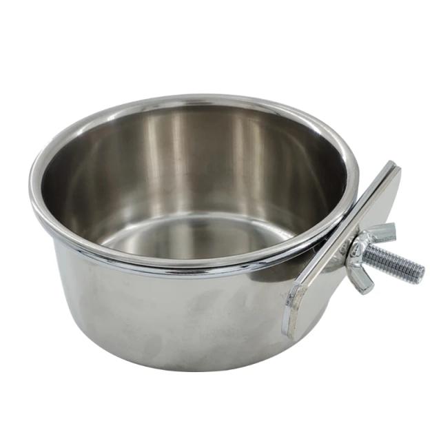 Gaiola de Aço Inoxidável para Pássaros com Tigela Suspensa e Prato de Alimentos Antirotatividade