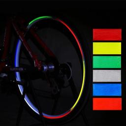 Adesivos reflexivos para mtb bicicleta roda, 6 cores, fita adesiva, decoração aro, acessórios ciclismo - Image 2