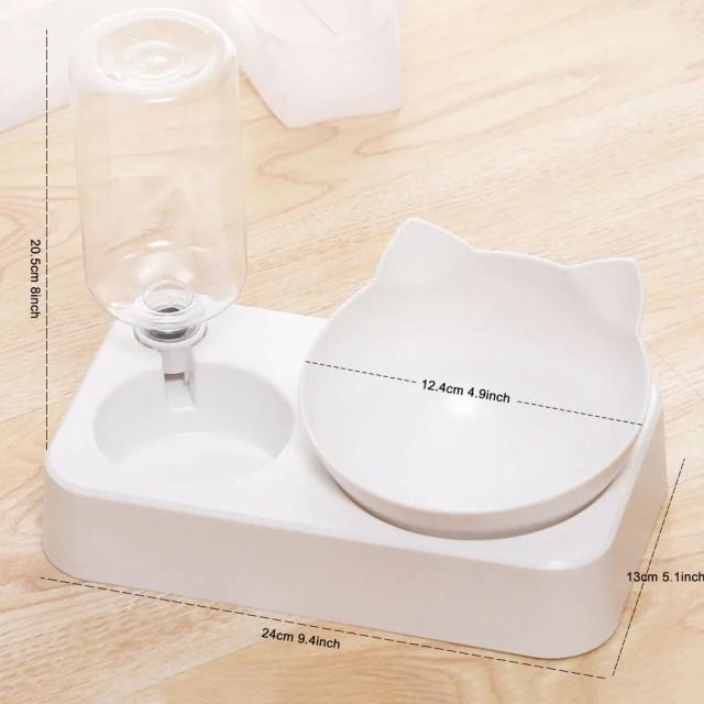 Alimentador Automático e Dispensador de Água Duplo para Pets com Suporte Elevado - Ideal para Cães e Gatos