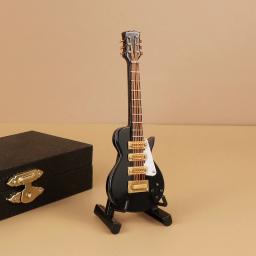 Mini guitarra em miniatura instrumentos musicais réplica mini elétrico baixo ukulele mandolin dollhouse acessórios coleção - Image 5