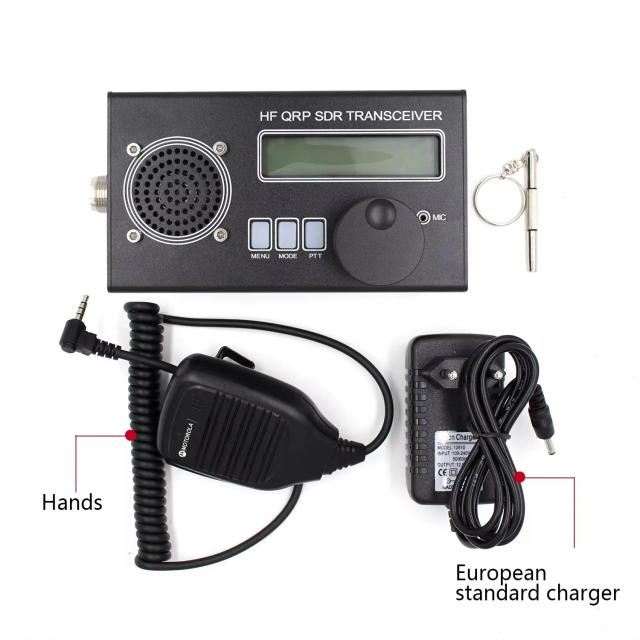 USDX Transceptor HF QRP SDR SSB/CW 8 bandas 5W com Microfone e Carregador