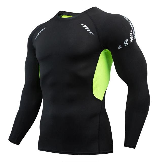 Camisa de Compressão Masculina de Manga Longa com Tecnologia Wicking para Treinos e Esportes