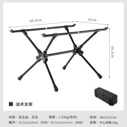 CAMPINGMOON T-510 IGT Mesa de acampamento tática com armazenamento portátil ao ar livre dobrável mesa de piquenique mesa tática de liga de alumínio - Image 4