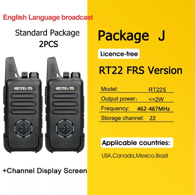 RETEVIS RT622 Walkie Talkie Mini 2 pcs PMR 446 Rádio bidirecional portátil ht PTT Walkie-talkies Rádio de comunicação para restaurante