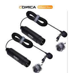 Microfone de lapela XLR, microfone de lapela Comica CVM-V02 omnidirecional de 3 pinos para câmeras de vídeo Canon Sony Panasonic Zoom H4n H5 H6n Gravadores Tascam DR-40 DR-60D DR-70D DR-100 - Image 1