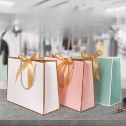 Presente personalizado Sacos com Fita, Luxo Personalizado Papel Sacos De Embalagem, Logotipo Personalizado, Por Favor Entre Em Contato Conosco Antes De Pedir - Image 5