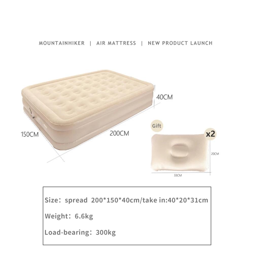 Colchão de ar inflável alto duplo, Exploda a cama com bomba de alta velocidade, Colchão de ar duplo para casa, Camping, Viagem, 150x200cm - Image 1