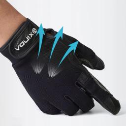 Profissional de esportes ao ar livre dedo cheio couro escalada luvas escalada escalada descida caminhadas anti deslizamento resistente ao desgaste luvas - Image 6