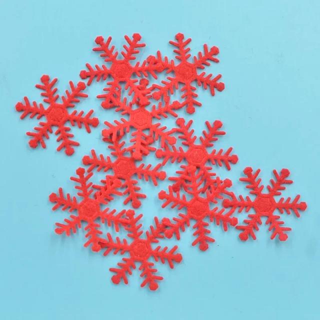 Apliques de Flocos de Neve em Tecido de Feltro - 100 Peças de 25mm para Casamentos, Festas e Decorações de Natal