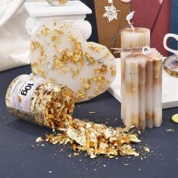 Imitação de folha de ouro folha cobre floco folhas folha lantejoulas brilhantes para diy folha brilhante pape resina dourado decoração da arte do prego garrafa - Image 2