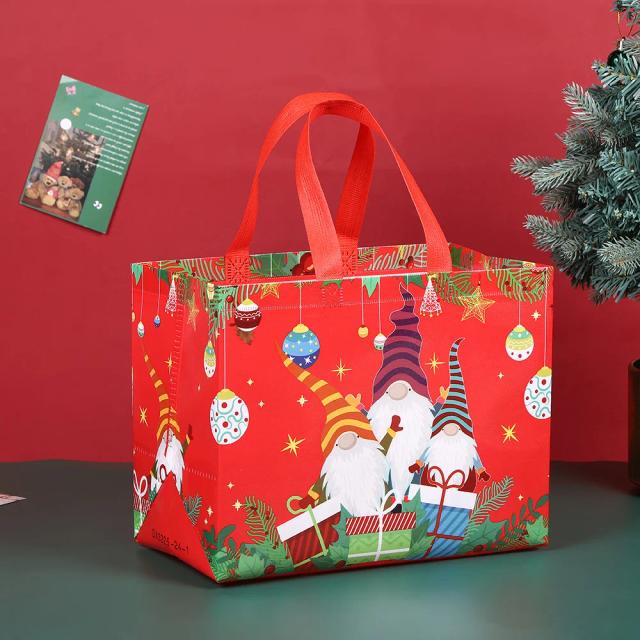 Saco de Presente de Natal Reutilizável com Alça - Ideal para Festas e Presentes de Ano Novo