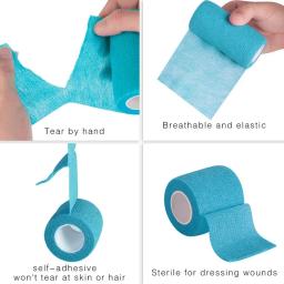 Bandagem elástica de gaze autoadesiva, ataduras de gaze respiráveis, esportes, dedo de fixação, pulso, perna, cuidados com o bebê, 2,5 cm, 5 cm, 10cm x 4,5 m, 1 rolo - Image 5