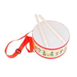 Tambor de mão de desenhos animados para crianças Pandeiro dupla face Instrumento de percussão Orff de madeira portátil Instrumentos musicais Brinquedos educativos - Image 1