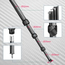 Manbely-fibra de carbono tripé para caça, tiro Rifle, Max Loading, 20kg de diâmetro, 32mm, apto para Canon, Sony, Nikon, DSLR, ILDC - Image 4