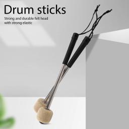 Sentiu cabeça marretas de percussão, tímpanos varas com punho de aço inoxidável, bumbo malho, branco, 2pcs - Image 2