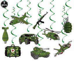 Balões infláveis para decorações de festa de aniversário, balões camo, tanque, arma de mísseis, envoltórios suspensos, exército, militar, festa - Image 3