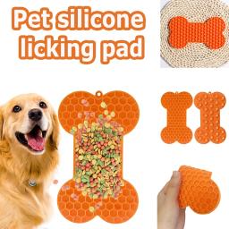 Bone Shape Silicone Lambendo Pad para Animais de Estimação, Slow Food Bowl, Comer para Cães e Gatos, Amendoim e Manteiga, Alimentador, Alimentador Placemat - Image 1