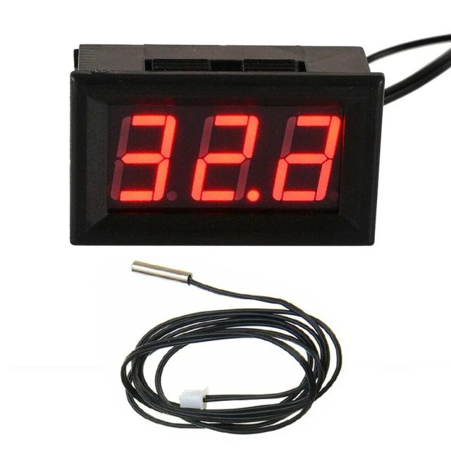 Termômetro Digital Multifuncional para Aquário com Interruptor LED de 12V e Faixa de Temperatura -50 a 110 ℃