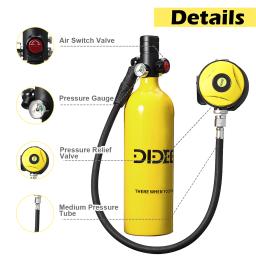 Dideep x4000pro 1l mergulho snorkel tanque mini oxigênio cilindro respirador bomba de mão para acessórios natação equipamento mergulho - Image 5