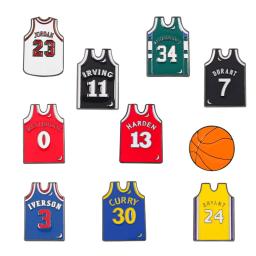 Criativo Basketball Jersey Esmalte Pinos MVP Jogadores Sportswear Broche Jacket Backpack Badge Jóias Acessórios Presente para Amigos - Image 3