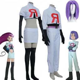 Anime cosplay traje para adulto equipe foguete jessie musashi james kojirou halloween cosplay traje conjunto completo traje - Image 1