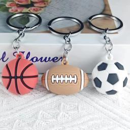 Simulação Criativa Chaveiro Futebol, Rugby, Tênis, Voleibol, Série Spike Ball, Basquete, Pequeno Pendant Doll, Presente Atividade - Image 2