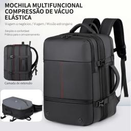 Mochila masculina expansível compressão a vácuo viagem de negócios de curta distância grande capacidade separação seca e molhada mochila multifuncional de negócios - Image 2