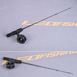 Leo 51cm vara de pesca carretel conjunto combinado vara de pesca portátil com carretel ultra-curto antiderrapante aperto equipamento pesca pescador engrenagem - Image 2