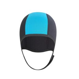 Boné de natação neoprene mergulho chapéu 3mm profissional uniex ncr tecido inverno à prova de frio wetsuits capa de cabeça capacete de banho - Image 4