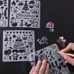 Small Moon and Star Plastic Stencils para Pintura, Modelos de Desenhos para Crianças, Scrapbook DIY, Colorir, Embossing Album, Decorativo, 5pcs - Image 1