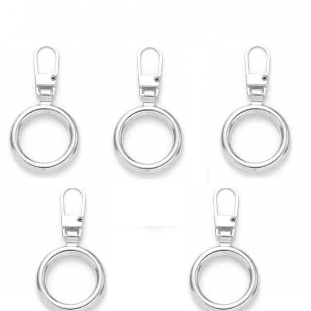 Kit de 5 Peças de Zíper Pullers Destacáveis em Metal para Reparo de Jaquetas e Roupas - Ideal para DIY e Costura