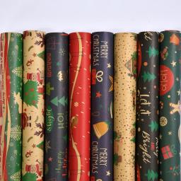 Papel De Embrulho De Presente De Natal, Embalagem De Buquê De Flor, Papel Kraft, Artesanato De DIY, Decoração De Embalagem De Festa De Ano Novo - Image 1