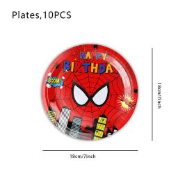 Superhero descartável Tableware Set for Kids, Spiderman, Birthday Party Decorações, Copa, Placa, Guardanapo, Toalha de Mesa, Pano de fundo, Baby Shower - Image 3