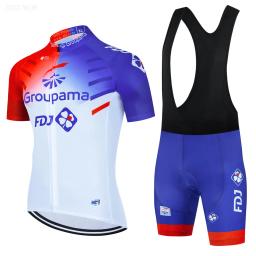 Conjunto de camisa de ciclismo 2023 fdj ciclismo terno da bicicleta manga curta roupas ciclismo maillot camisa ciclismo bib shorts - Image 5
