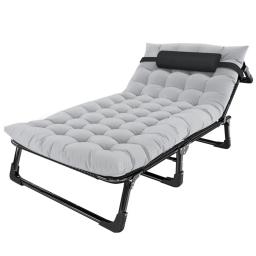 Camping cama dobrável ao ar livre com berço de colchão, Pernas de aço inoxidável portáteis resistentes resistentes, Berço para dormir, 400 Lbs - Image 1