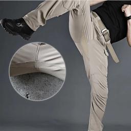 Calças de carga tática masculina, calças elásticas, secagem rápida, esportes de trekking, escalada, caminhadas, camping, pesca, caça, primavera, outono, outono - Image 4