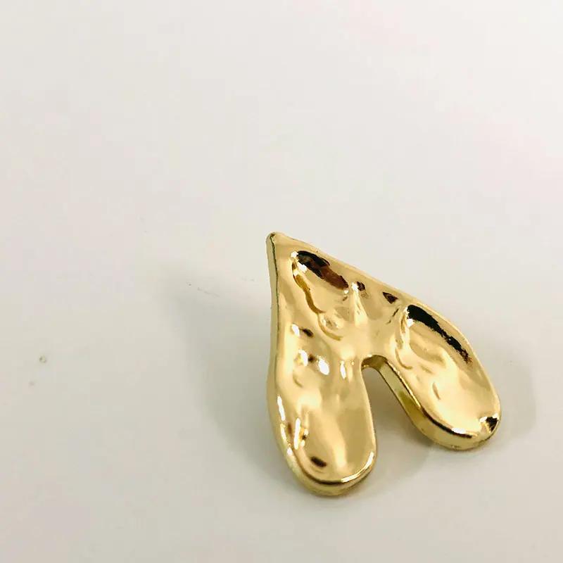 Botão de metal em formato de coração, strass brilhante para decoração de roupas, projeto de artesanato, suprimentos para costura, acessórios, 10 peças - Image 1