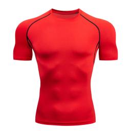 Camiseta de compressão de manga curta masculina, tops extragrandes para musculação, camiseta de ginástica, camisa de futebol branca, secagem rápida, verão - Image 2