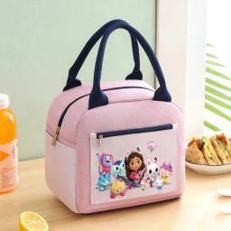 Gabby Dollhouse Saco de almoço impresso para crianças, saco térmico térmico, alta capacidade, mochila escolar isolada, lancheira portátil, sacolas de piquenique - Image 1